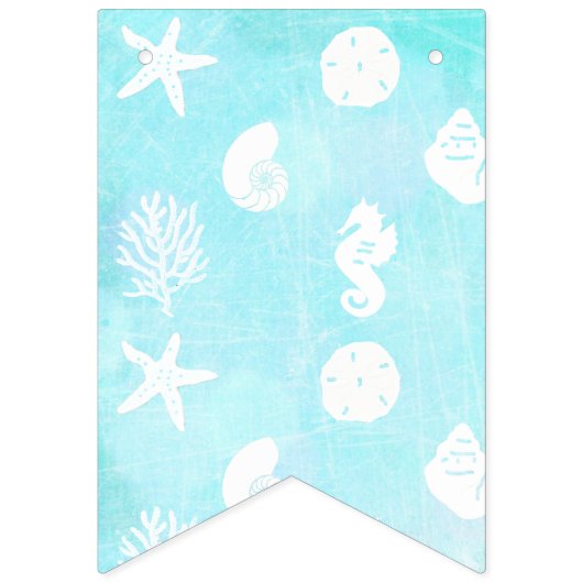 Das Baby Blue Seashells Beach Themed Baby Dusche Wimpelkette