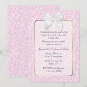 Das Baby-Duschen-Einladung des rosa Einladung (Vorne/Hinten)