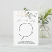 Das Baby Greenery Baby Shower Game gezeichnet Einladung (Stehend Vorderseite)