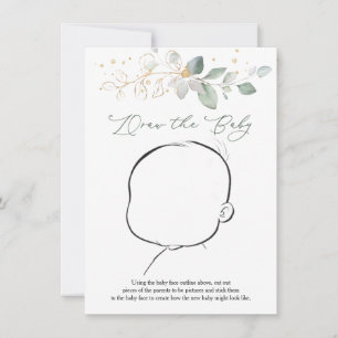 Das Baby Greenery Baby Shower Game gezeichnet Einladung