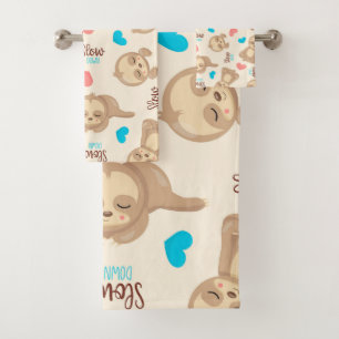 Das Baby-niedlicher entzückender BrownSloth der Badhandtuch Set