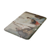 Das Baby schläft (von Gerolamo Induno) Badematte (Schrägansicht)