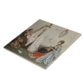 Das Baby schläft (von Gerolamo Induno) Fliese (Seite)