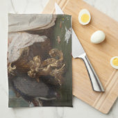 Das Baby schläft (von Gerolamo Induno) Geschirrtuch (Viertel Falte)