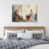 Das Baby schläft (von Gerolamo Induno) Leinwanddruck (Insitu (Schlafzimmer))