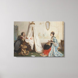 Das Baby schläft (von Gerolamo Induno) Leinwanddruck