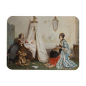 Das Baby schläft (von Gerolamo Induno) Magnet (Horizontal)