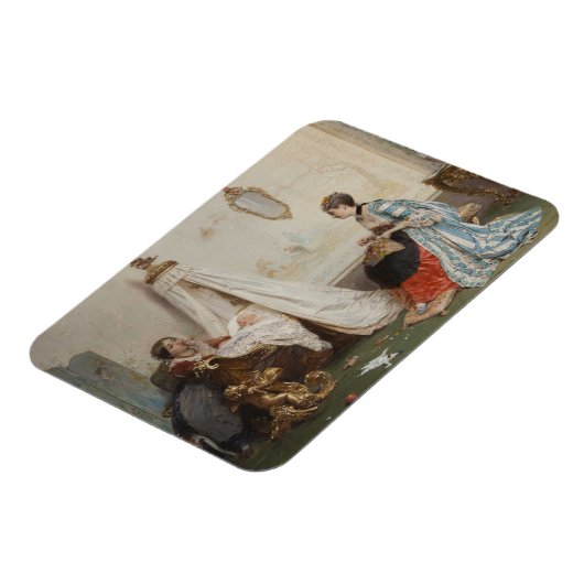 Das Baby schläft (von Gerolamo Induno) Magnet (Linke Seite)