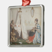 Das Baby schläft (von Gerolamo Induno) Ornament Aus Metall (Links)