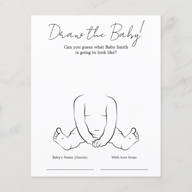 Das Baby Shower Game gezeichnet (Vorderseite)