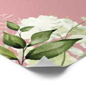 Das Babyduschzeichen einer Girl Greenery Dusty Ros Poster (Ecke)