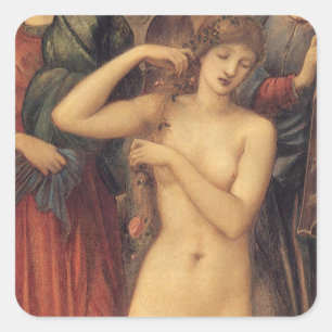 Das Bad der Venus von Sir Edward Coley Burne-Jones Quadratischer Aufkleber