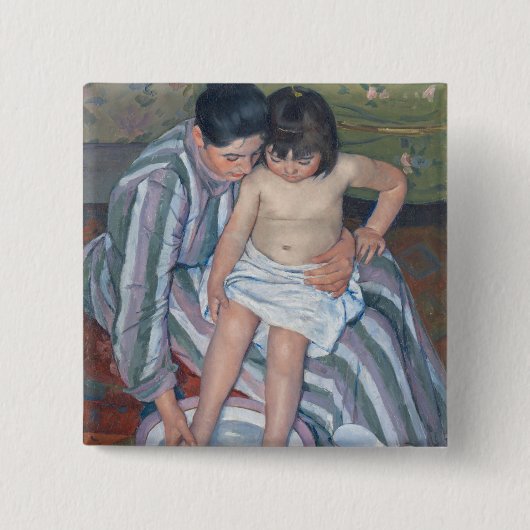 Das Bad des Kindes, 1893 (Öl auf Leinwand) Button (Vorderseite)