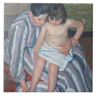 Das Bad des Kindes, 1893 (Öl auf Leinwand) Fliese