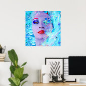 Das Baden in Blau Poster (Heimbüro)