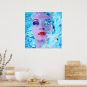 Das Baden in Blau Poster (Küche)