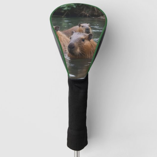 das Baden von Capybaras im Fluss, Golf Headcover (Vorderseite)