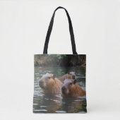 das Baden von Capybaras im Fluss, Tasche (Vorderseite)