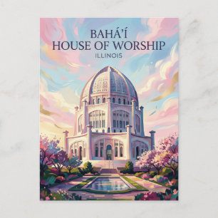 Das Bahá'í-Haus der Anbetung USA Postkarte