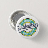 Das Bahamas Backpacker World Traveller Retro Logo. Button (Vorne & Hinten)
