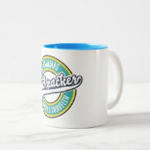 Das Bahamas Backpacker World Traveller Retro Logo. Zweifarbige Tasse (VorderseiteRechts)