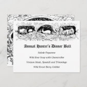 Das "Ball Game Dinner"-Menü des altmodischen Jäger Einladung (Vorne/Hinten)