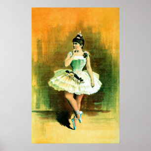 Das Ballerina ~ Vintage Ballett-Plakat Poster