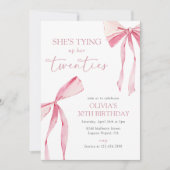 Das Band ihrer zwanziger Coquette Bow zum 30. Gebu Einladung (Vorderseite)