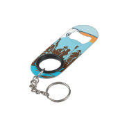 Das Band Mini Flaschenöffner mit Schlüsselanhänger (Rückseite Schrägansicht)