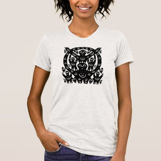 Das Band-Regenbogen-Glück-Kätzchen ja T-Shirt (Vorderseite)