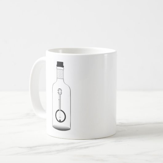 Das Banjo und seine Flaschen-Tasse Kaffeetasse (Vorderseite Links)