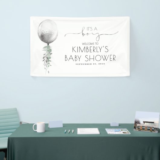 Das Banner des jungen Silver Balloon Baby Showers (Messeveranstaltung)