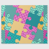 Das Banner mit geometrischen Rätsel, Memphis-Backg Geschenkpapier (Flach)