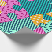 Das Banner mit geometrischen Rätsel, Memphis-Backg Geschenkpapier (Ecke)