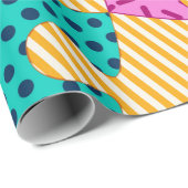 Das Banner mit geometrischen Rätsel, Memphis-Backg Geschenkpapier (Rolleneckpunkt)