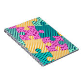 Das Banner mit geometrischen Rätsel, Memphis-Backg Notizblock (Rechte Seite)