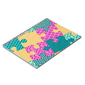 Das Banner mit geometrischen Rätsel, Memphis-Backg Notizblock (Linke Seite)