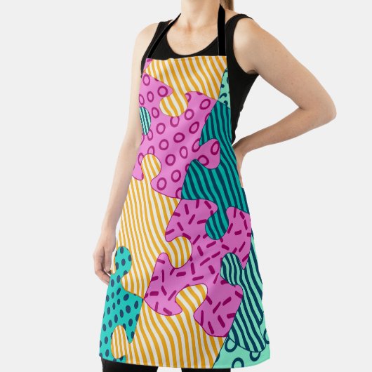 Das Banner mit geometrischen Rätsel, Memphis-Backg Schürze (InSitu)