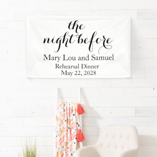 Das Banner "Night Before Probe Party" (Insitu)