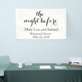 Das Banner "Night Before Probe Party" (Messeveranstaltung)