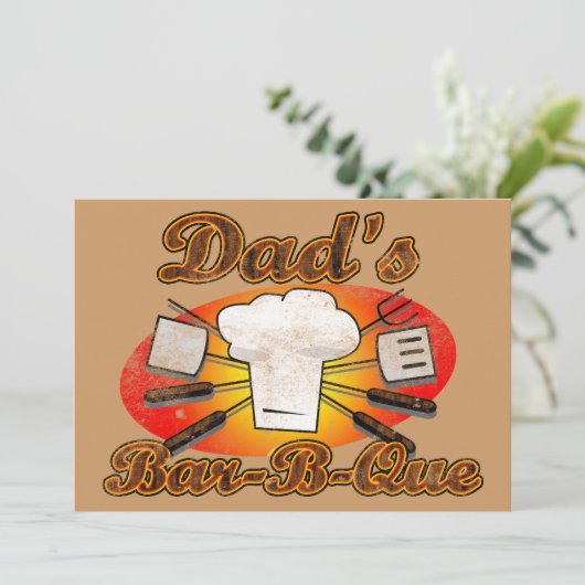 Das Bar-b-Que des Vaters Einladung (Stehend Vorderseite)