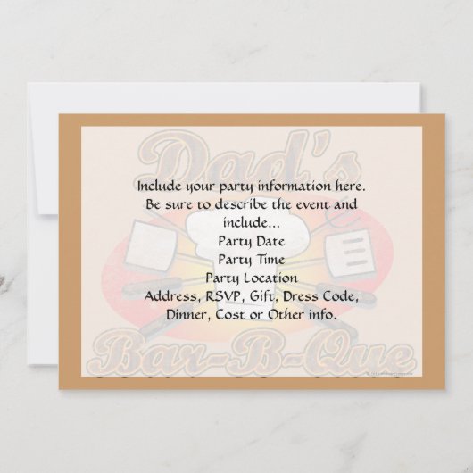 Das Bar-b-Que des Vaters Einladung (Rückseite)