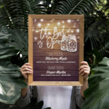 Das Bar ist Open Drink Menü Mason Jars Wedding Sig