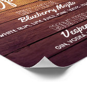 Das Bar ist Open Drink Menü Mason Jars Wedding Sig Poster (Ecke)