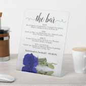 Das Bar - Royal Blue Rose Drinks Menu Wedding Sockelschild (In SItu)