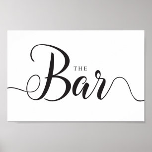 Das Bar-Zeichen. Hochzeiten im Freien Bar Drinks P Poster