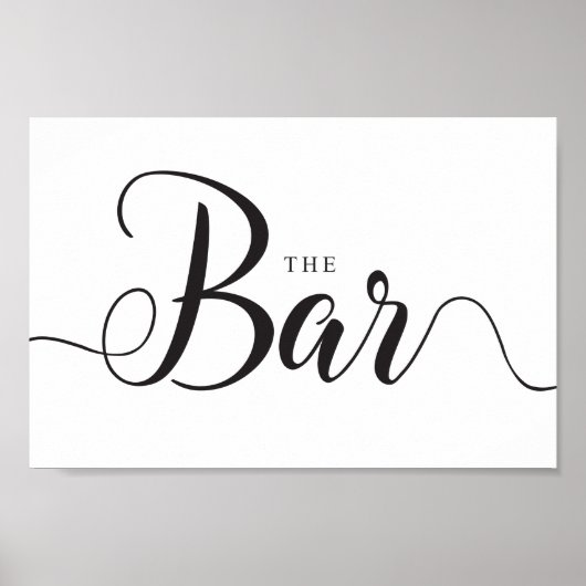 Das Bar-Zeichen. Hochzeiten im Freien Bar Drinks P Poster (Vorne)