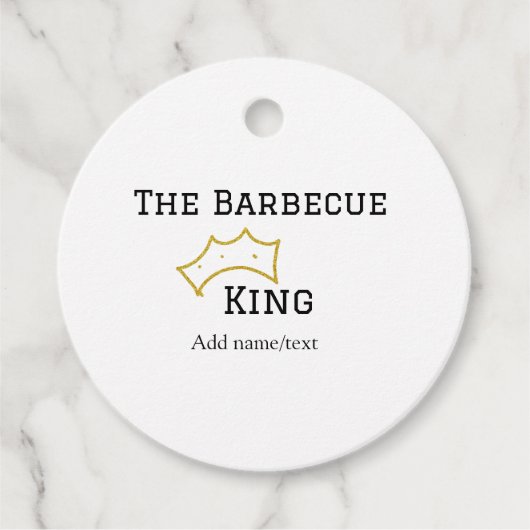 Das Barbecue King Kronplatz Namenstext Kochen am b Geschenkanhänger (Vorderseite)