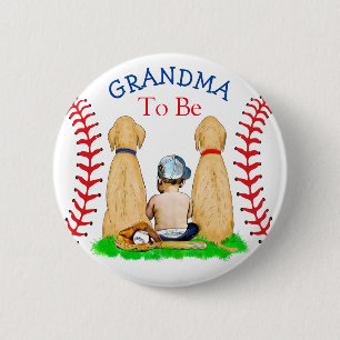 Das Baseball-Baby   Oma zu sein Button