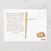 Das Baseball-Debüt zum ersten Geburtstag Postkarte (Rückseite)